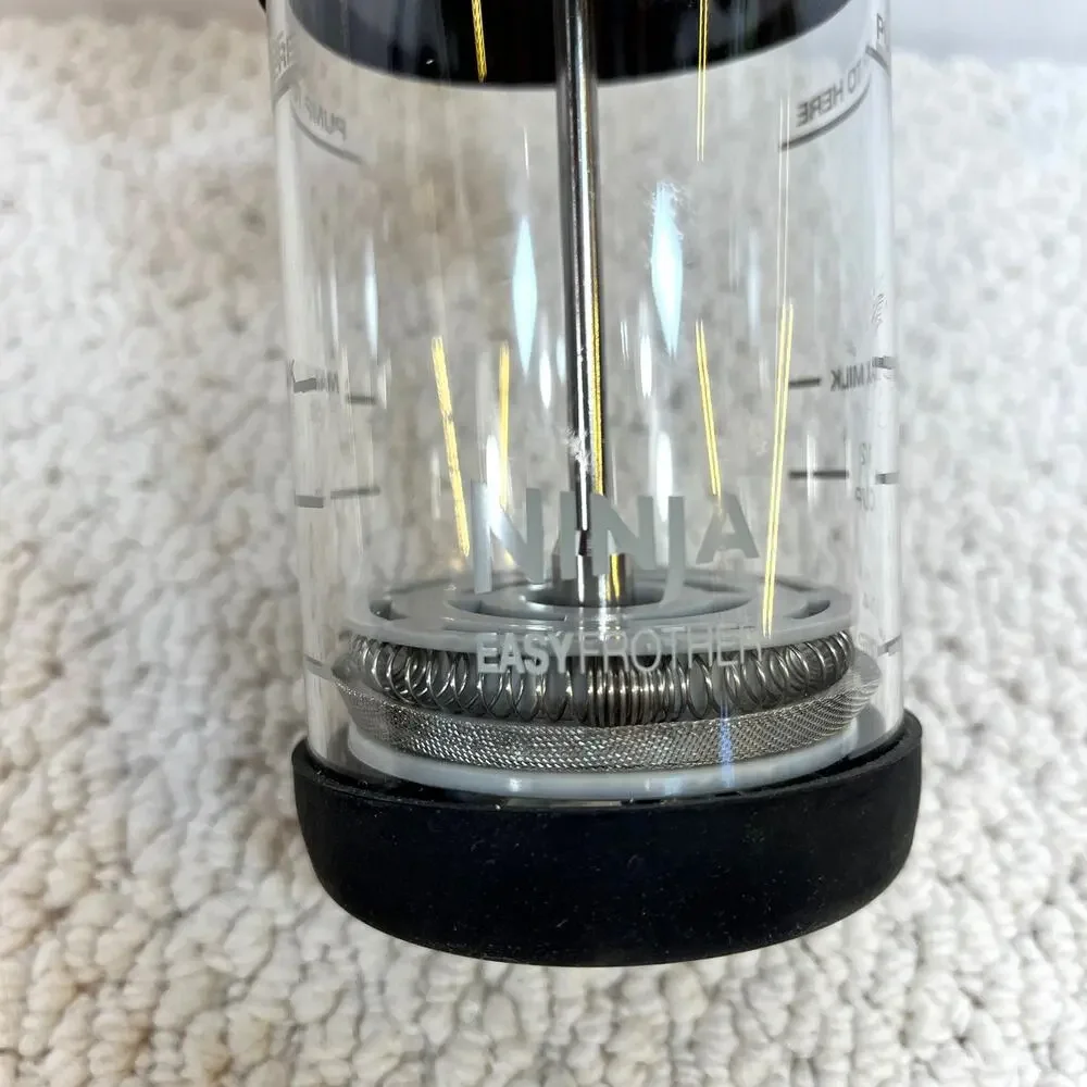 Ninja Coffee Bar Easy Milk Frother Press Froth Technology Hot Cold Clear/Black